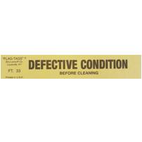 TAG "DEF COND" YLW EO EO43YL FT-33 DEFECTIVE COND BEFORE CLEANING EOT 6550 IT59 IT21YEDIST YELLOW